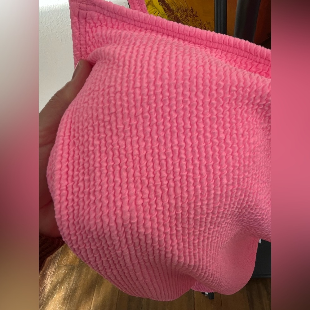 Pink Ruched One Piece Swimsuit - Picture 3 of 6